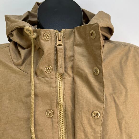 Old Navy Hooded Shell Parka Jacket Teakwood Brown Tall Water Resistant - Picture 5 of 10